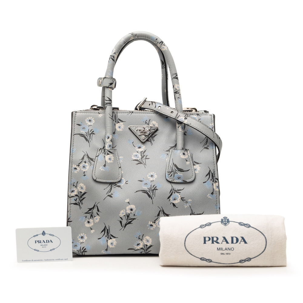 Pre-Loved Prada Saffiano Floral Print Twin Pocket Satchel - Picture 7 of 7